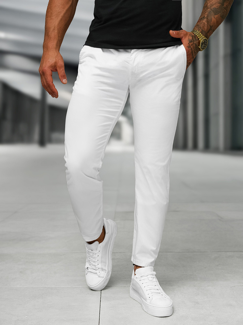 Pantalón de hombre blancos OZONEE BL/SK222/2
