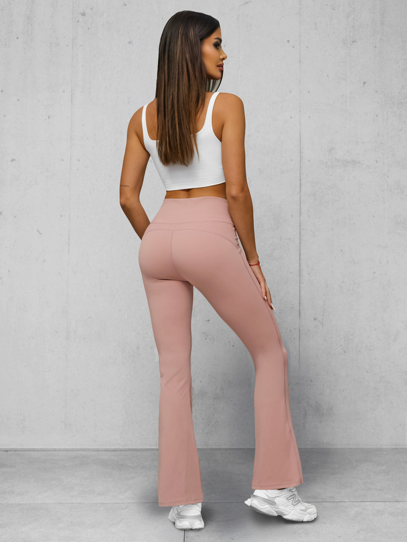 Leggings para mujer con piernas anchas rosa en polvo OZONEE JS/17K588/7