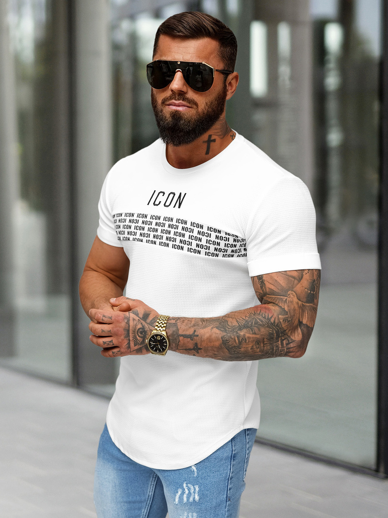 Camiseta de hombre blanca OZONEE O/B1215