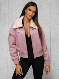 Chaqueta de mujer rosa en polvo OZONEE O/81326Z