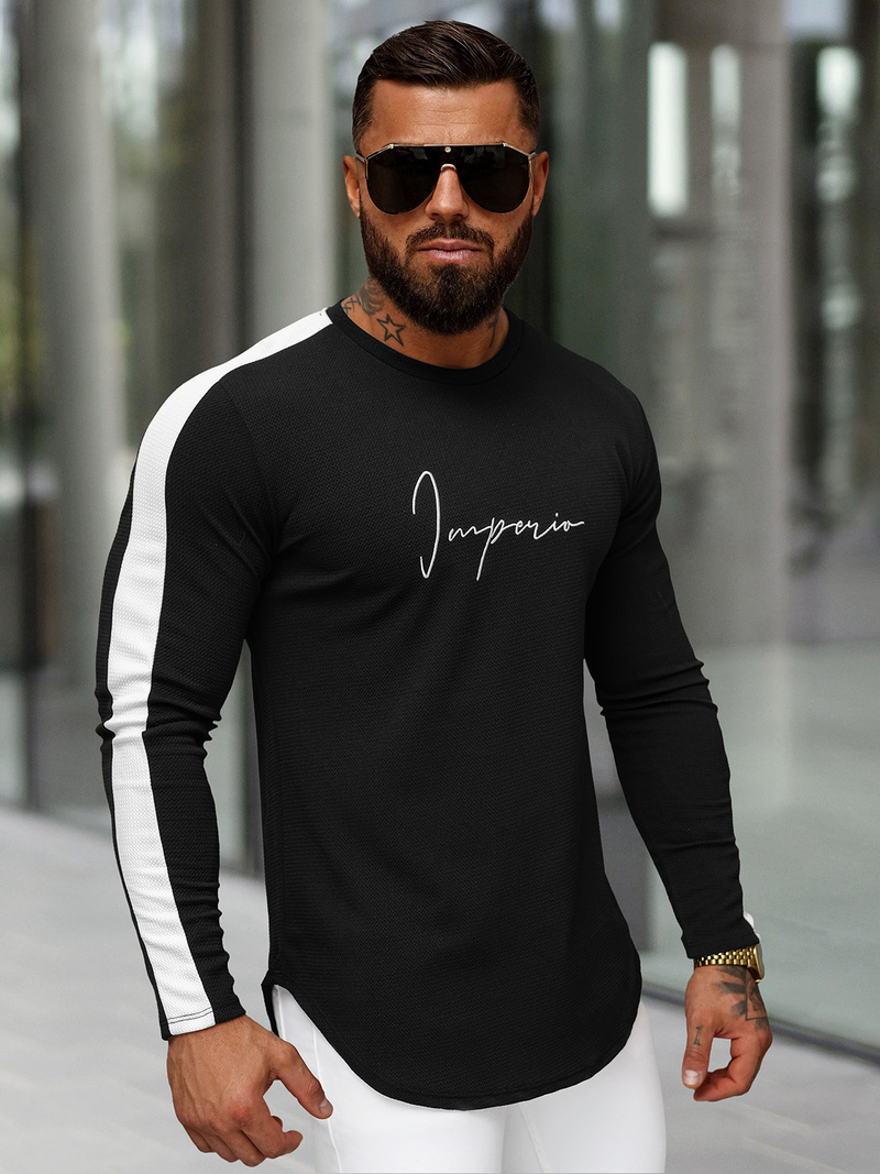 Sudadera de hombre negra OZONEE O/D7197Z
