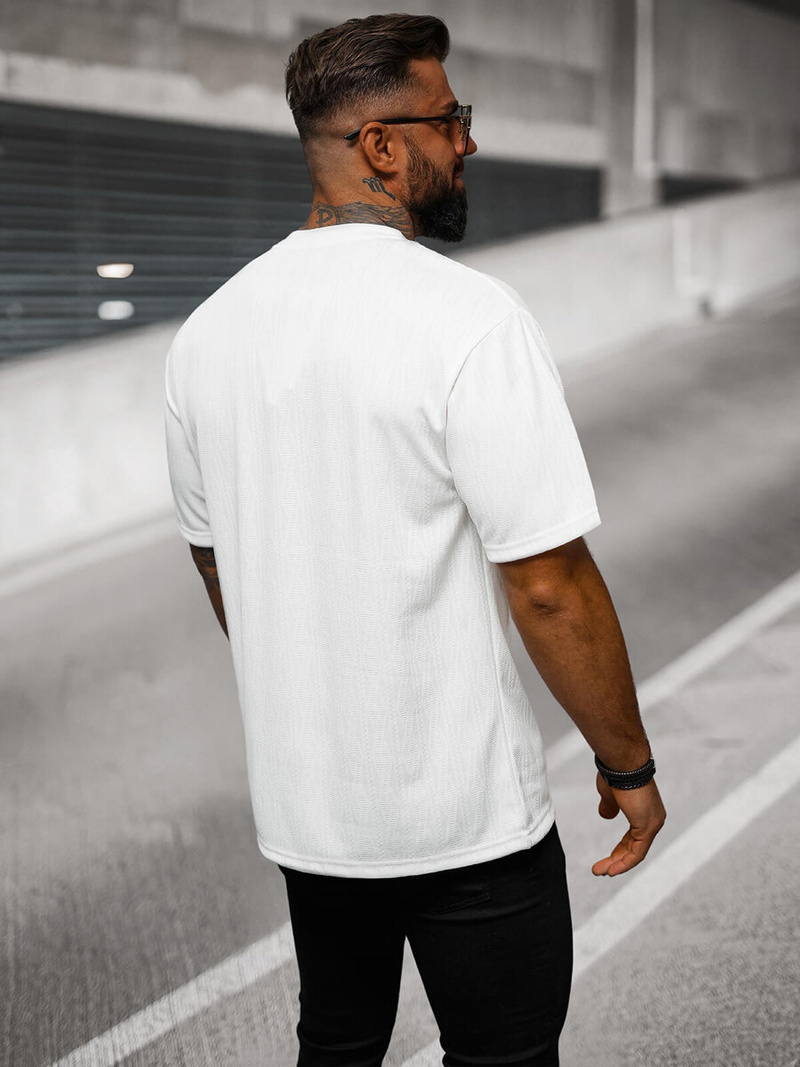 Camiseta de hombre blanca OZONEE O/3C333