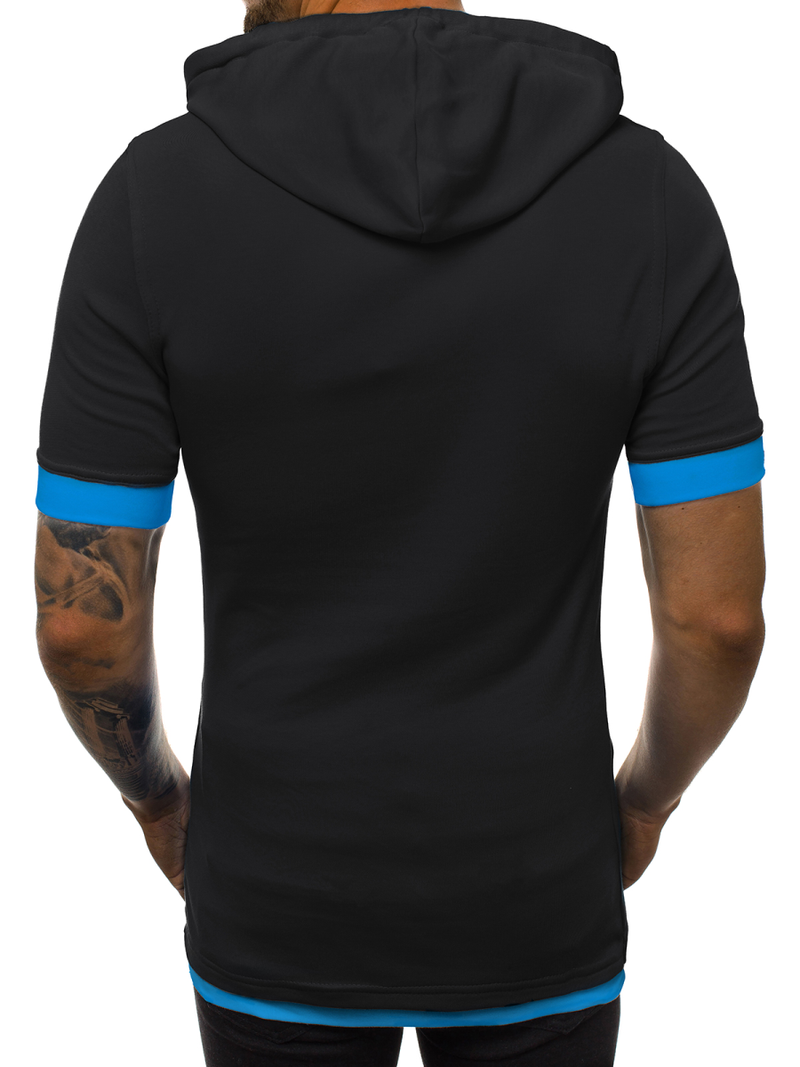 Camiseta de hombre negro-azul OZONEE O/1273Z