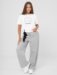 Camiseta de mujer blanco-negro OZONEE JS/RJ77247