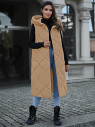 Chaleco de mujer camel OZONEE JS/5M3165/84Z