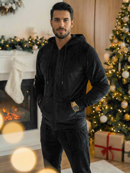 Chándal velour de hombre negro OZONEE JS/8C1169/3Z