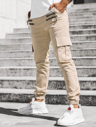 Pantalón jogger de hombre beige OZONEE ZAZ/191376