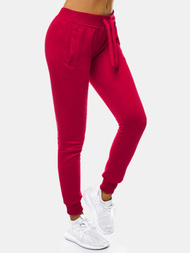 Pantalón de chándal para mujer burdeos OZONEE JS/CK01