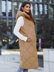 Chaleco de mujer camel OZONEE JS/5M3165/84