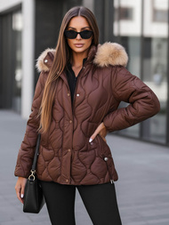 Chaqueta de mujer chocolate OZONEE JS/5M3226/158Z