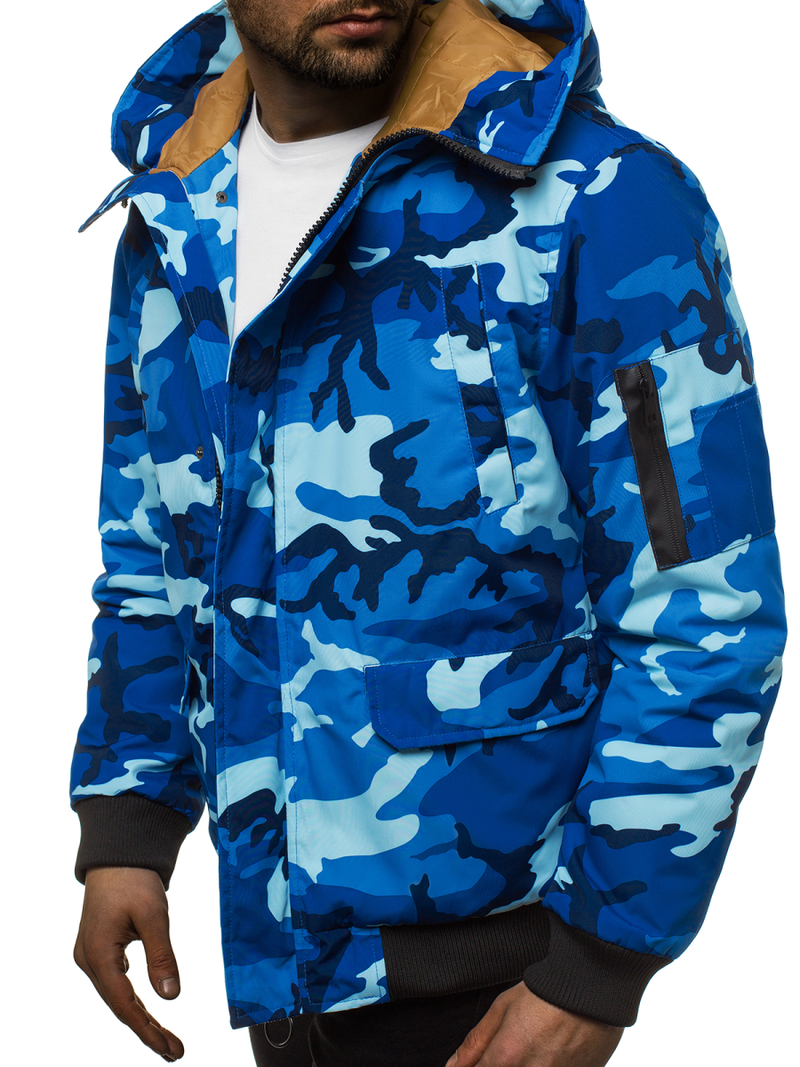 Chaqueta de hombre camo-azul OZONEE JS/2019005