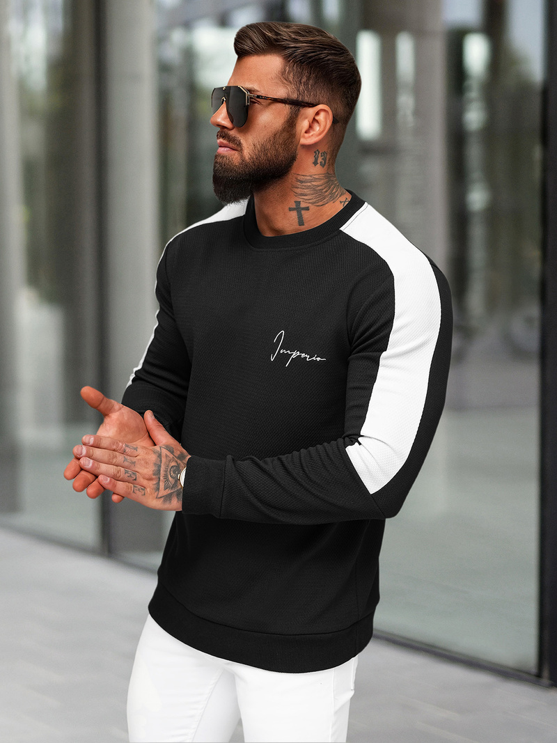 Sudadera de hombre negra OZONEE O/P2033Z