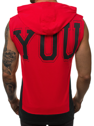 Camiseta sin mangas de hombre roja OZONEE B/60042Z