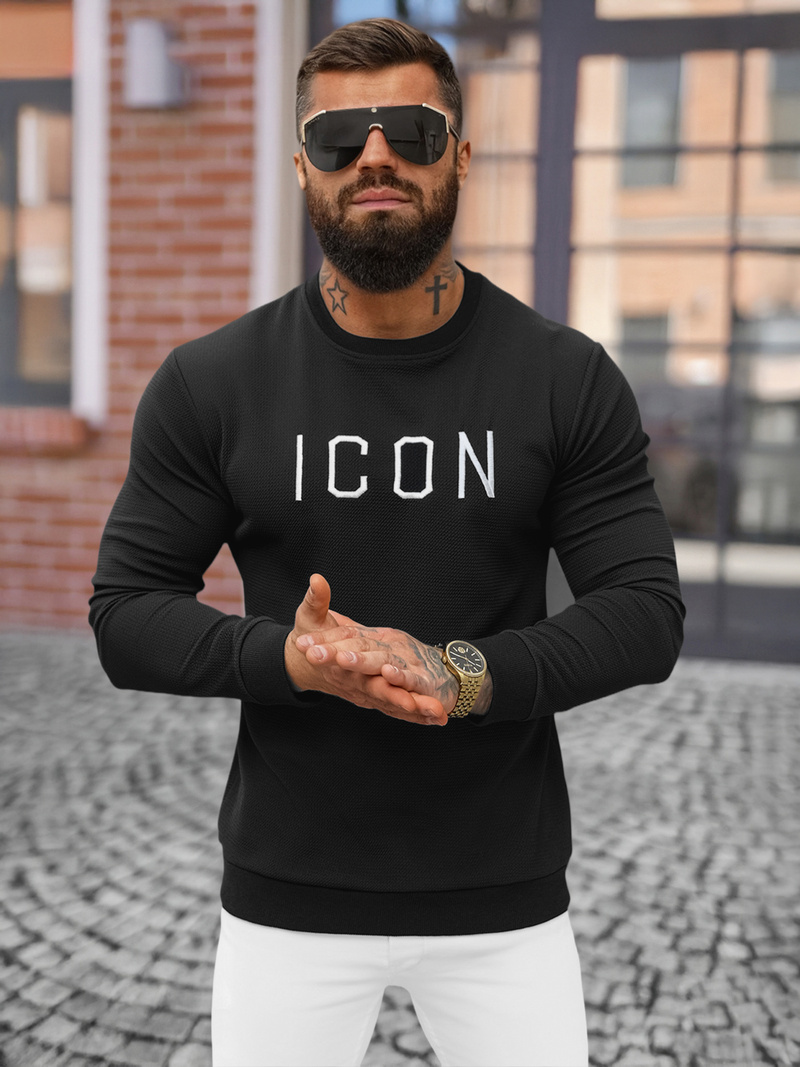 Sudadera de hombre negra OZONEE O/D7394Z