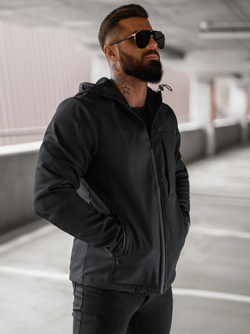 Chaqueta softshell para hombre negro OZONEE JS/27B6523/3Z