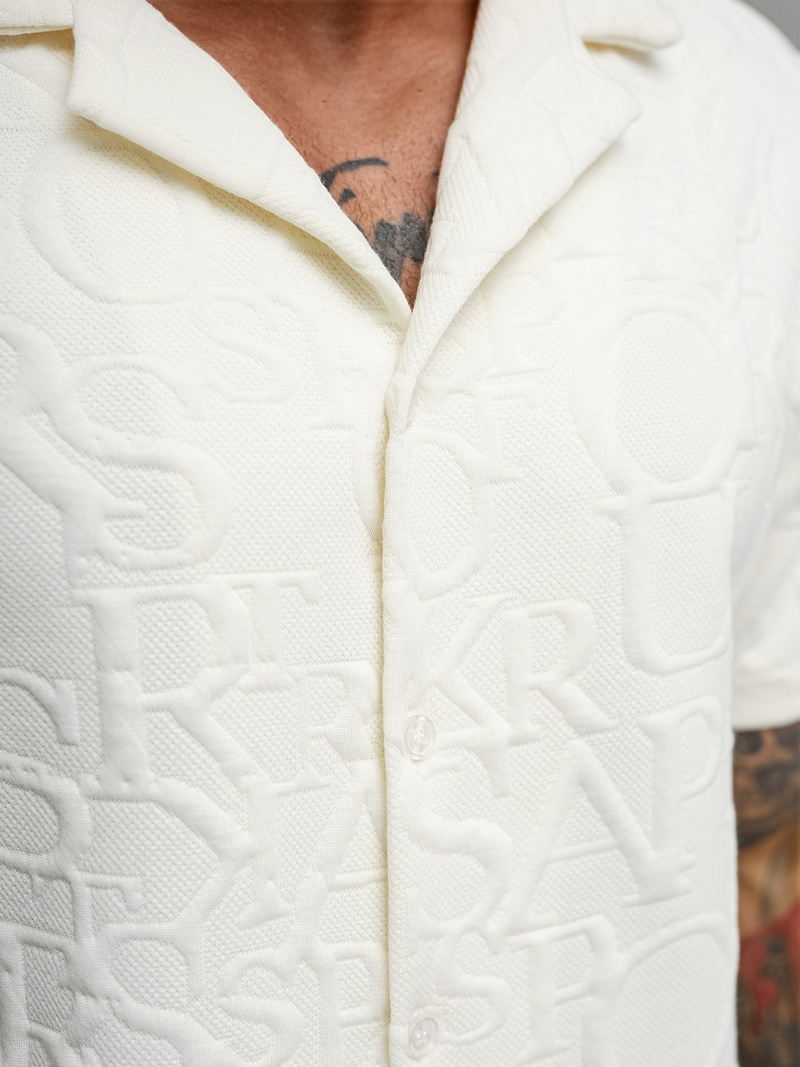 Camisa de hombre con manga corta crudo OZONEE O/B2256