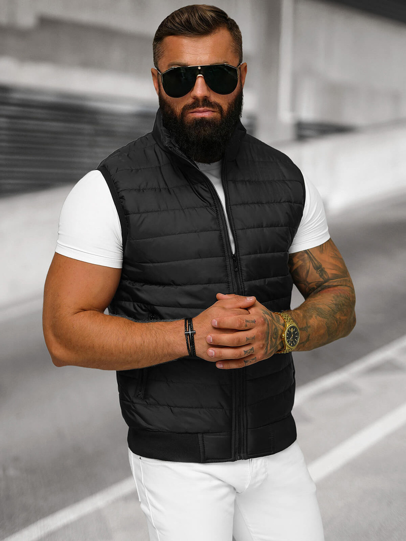 Chaleco de hombre negra OZONEE JS/MY77Z