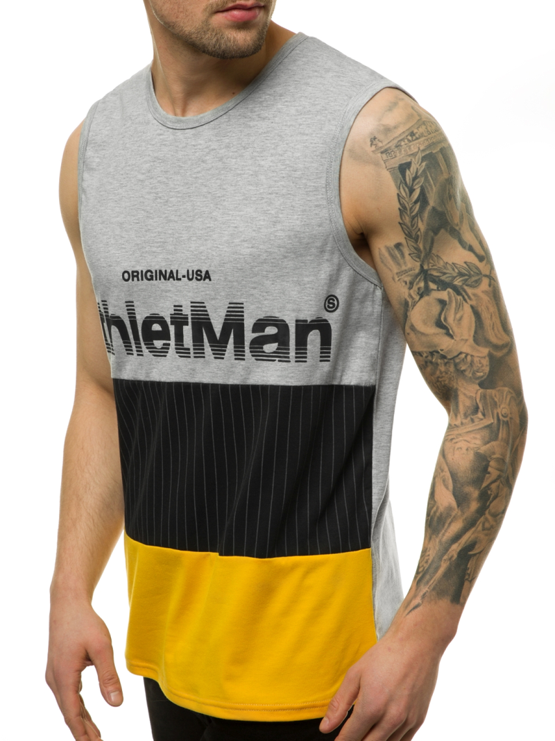 Camiseta sin mangas de hombre gris OZONEE JS/SS11065