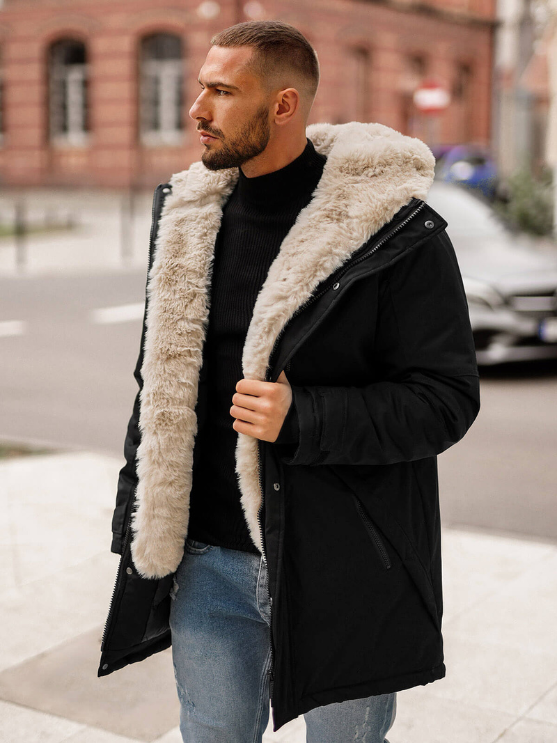 Chaqueta de invierno de hombre negra OZONEE JS/22M316/392Z