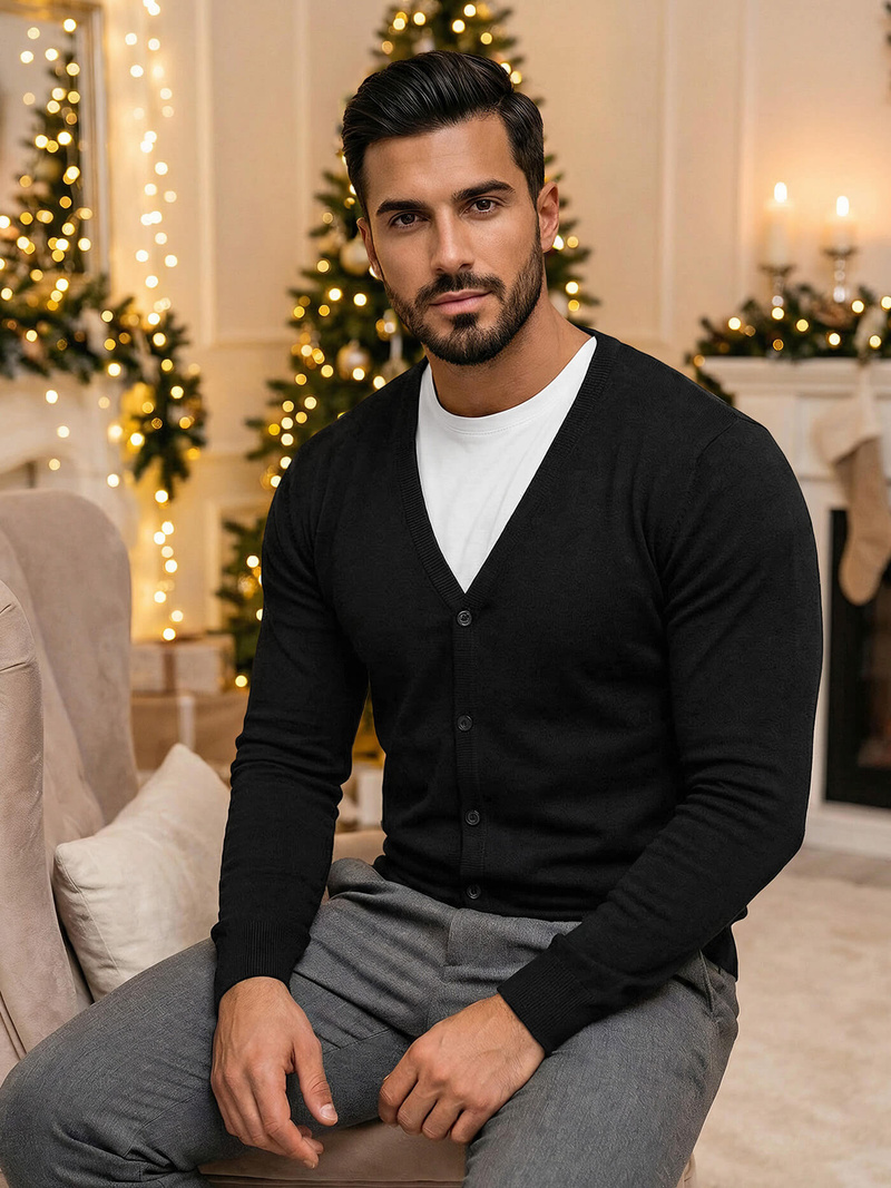 Jersey de hombre negro OZONEE NB/MM6006/4Z