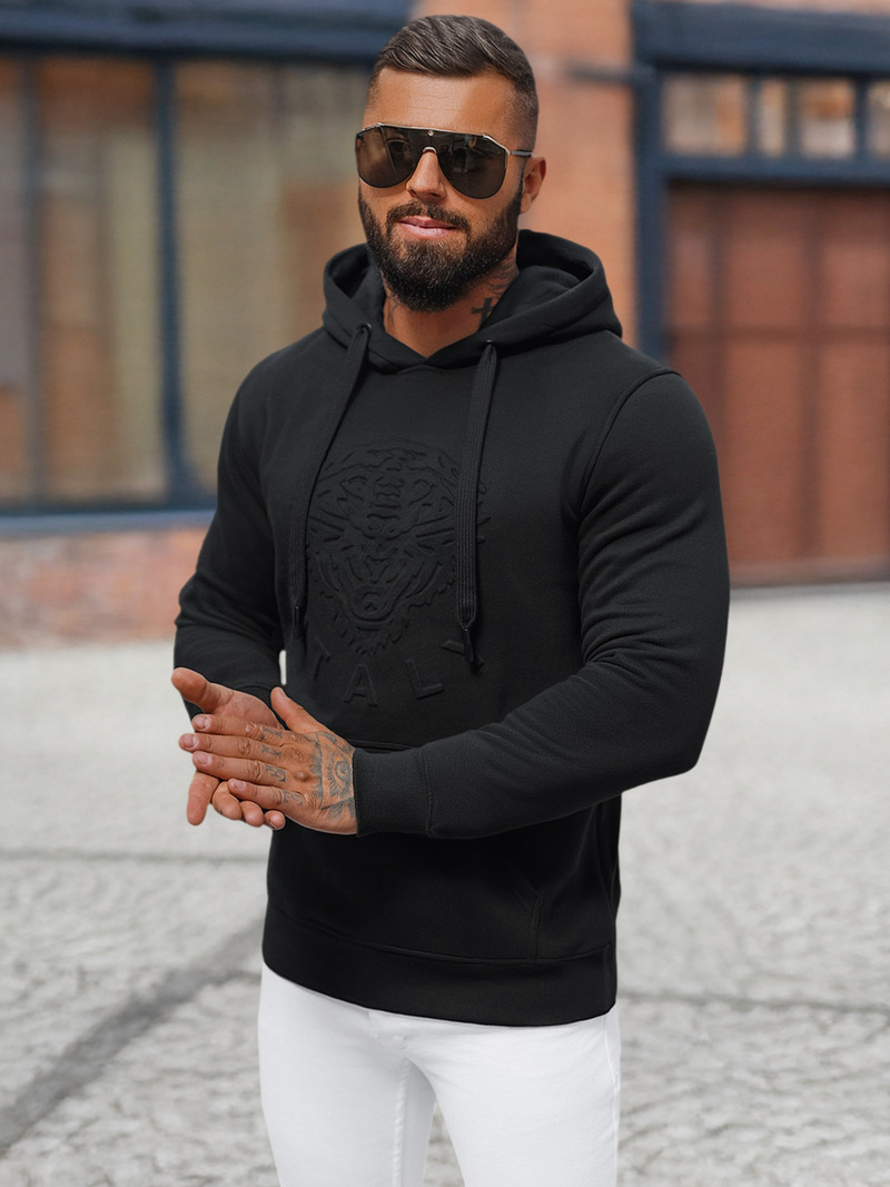 Sudadera de hombre negra OZONEE NB/MF2012