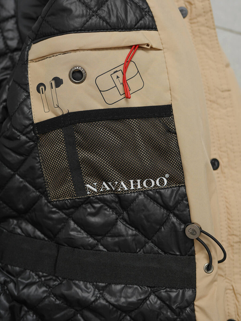 Chaqueta de mujer beige OZONEE O/W377Z