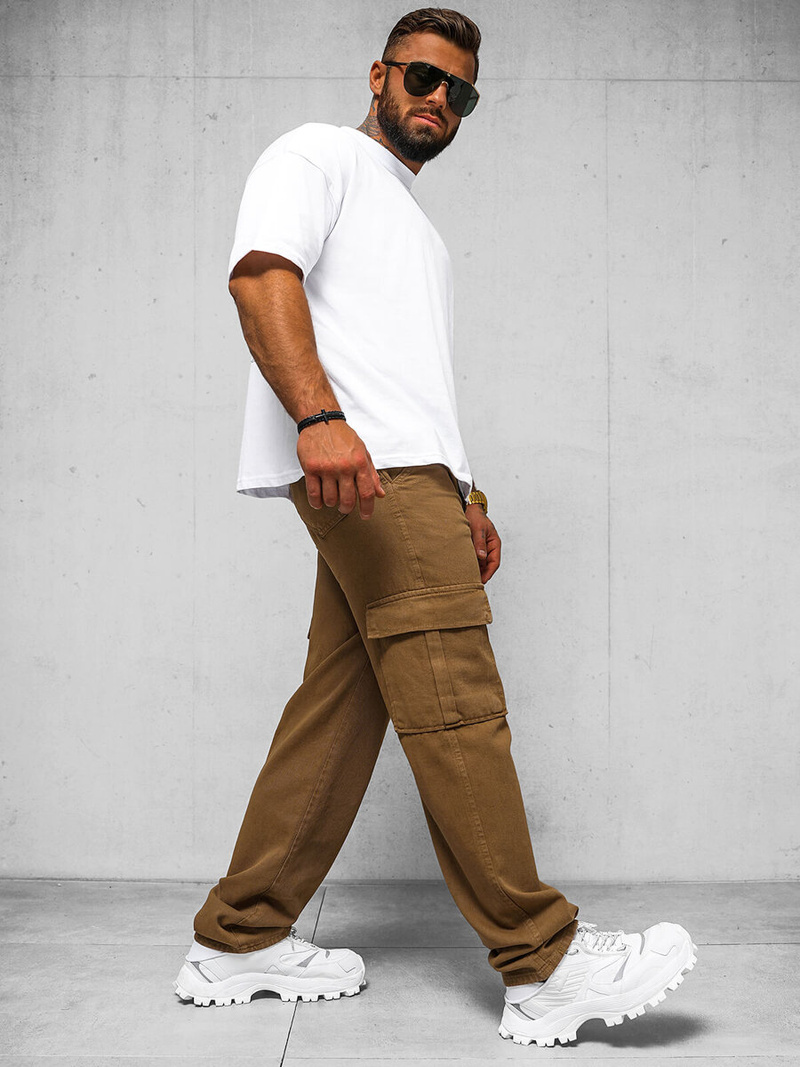 Pantalón de hombre marrón OZONEE DO/4001