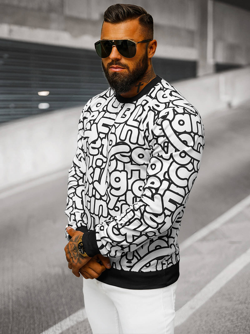 Sudadera de hombre blanca OZONEE JS/8B1137/1