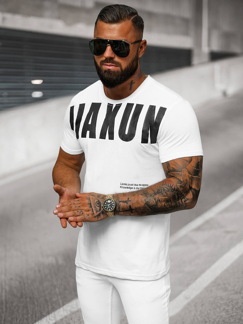 Camiseta de hombre blanca OZONEE O/T1279/1