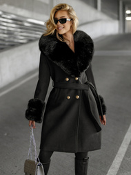 Abrigo de mujer negras OZONEE JS/61M8509/392