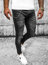 Vaqueros de hombre negras OZONEE O/MB465