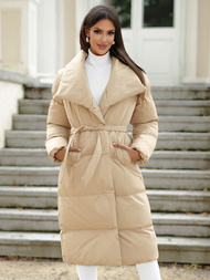 Chaqueta de mujer beige OZONEE JS/M737/62Z