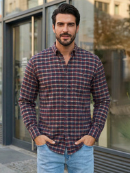 Camisa de hombre burdeos OZONEE V/V176Z