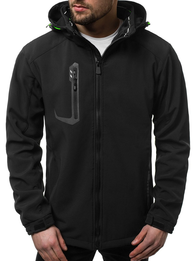 Chaqueta de hombre negra-verde OZONEE GE/12267