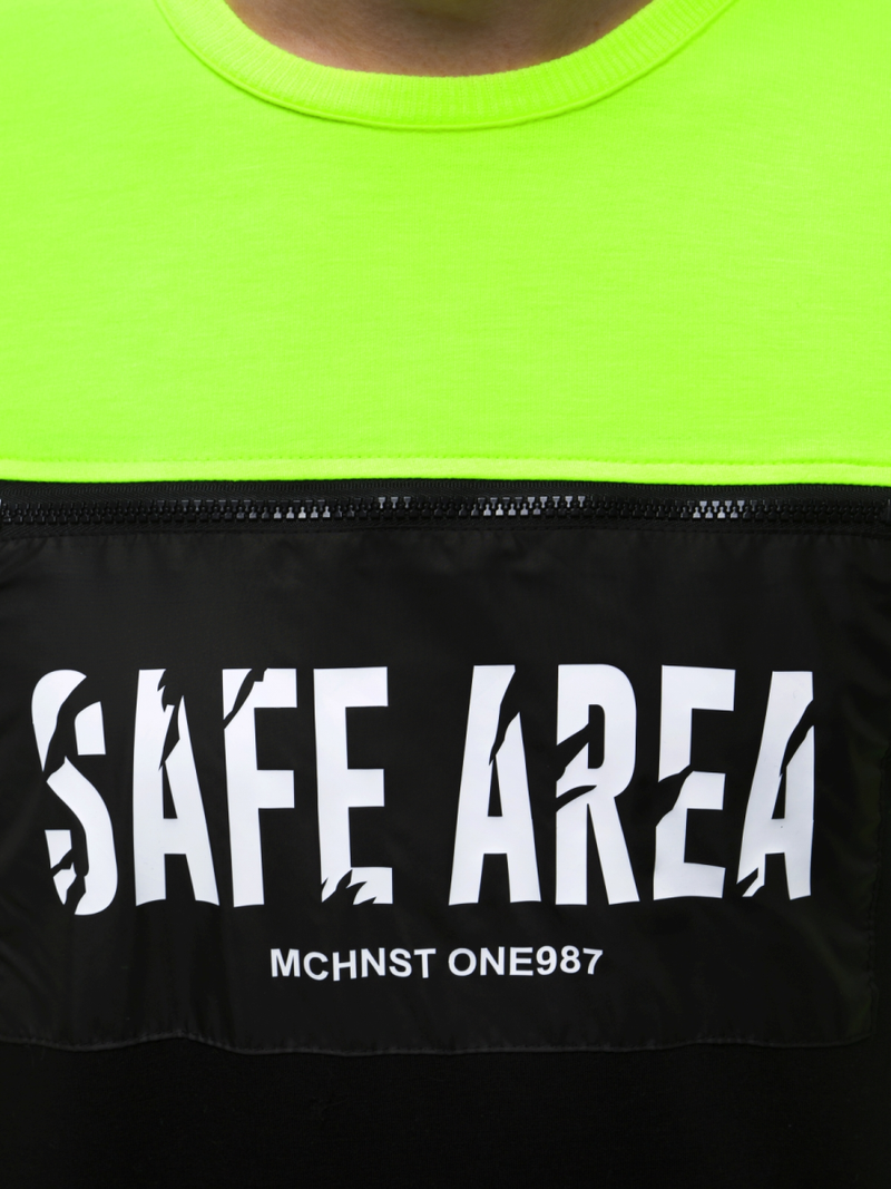 Sudadera de hombre neón verde OZONEE MACH/2121