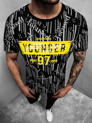 Camiseta de hombre negra OZONEE JS/KS1993Z