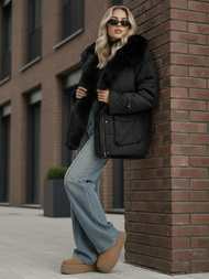 Chaqueta de mujer negra OZONEE JS/16M9185/392