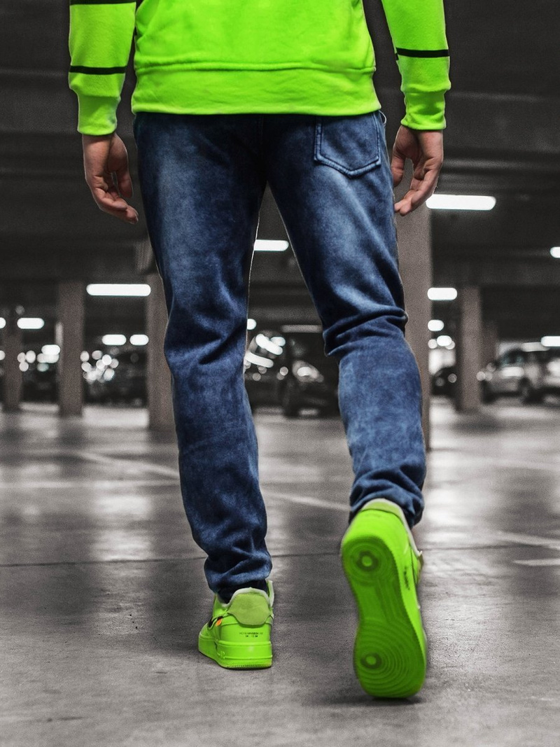 Vaqueros jogger de hombre azul OZONEE JS/KK1061