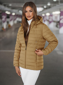 Chaqueta de mujer beige oscuro OZONEE JS/16M9103/84Z