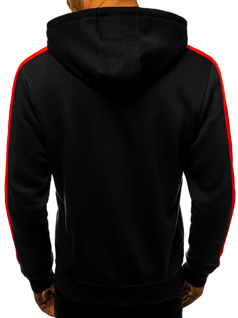 Sudadera de hombre negro-roja OZONEE JS/2015