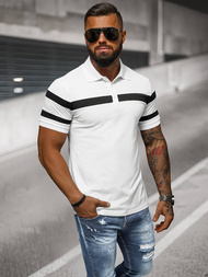 Polo de hombre blanca OZONEE NB/MT3108