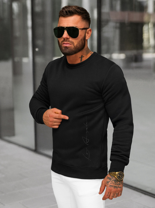 Sudadera de hombre negra OZONEE JS/8B1357/3