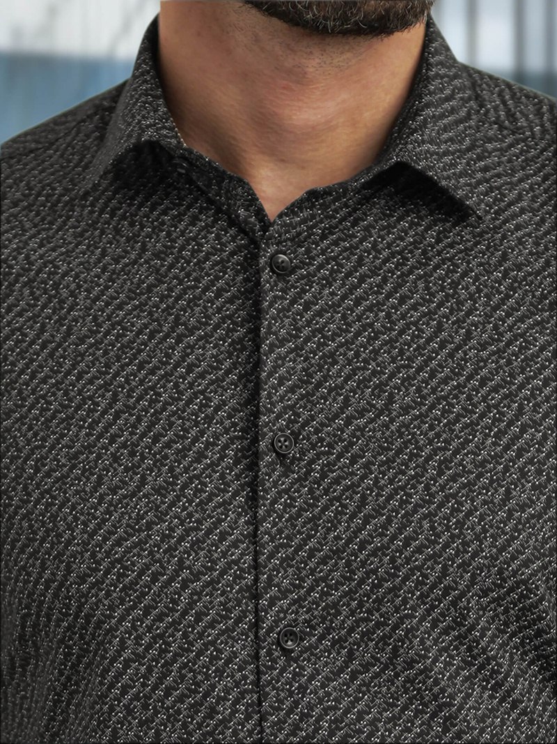 Camisa de hombre negra OZONEE V/V184