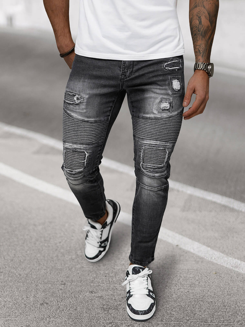 Vaqueros de hombre negras OZONEE NB/MP0142N