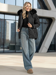 Chaqueta de mujer negra OZONEE JS/16M9296/392