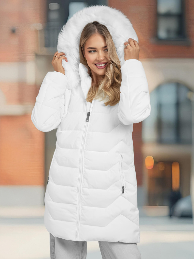 Chaqueta de mujer blanca OZONEE JS/16M9121/281Z