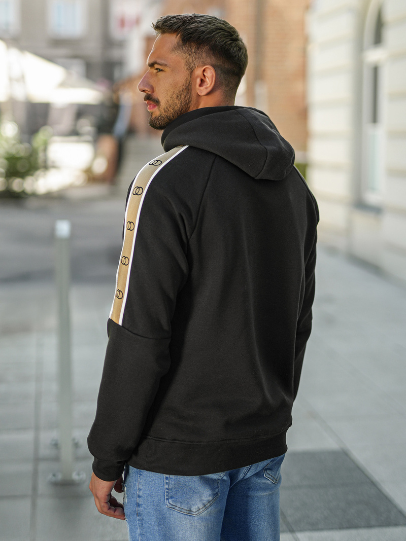 Sudadera de hombre negra OZONEE JS/8B1730/3