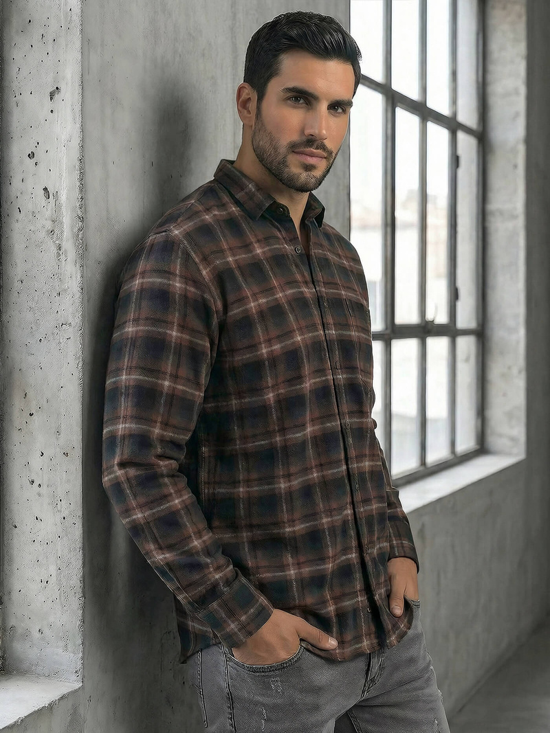 Camisa de hombre azul marino OZONEE V/V177Z