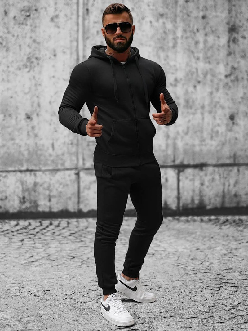 Chándal de hombre negro OZONEE JS/XW2008