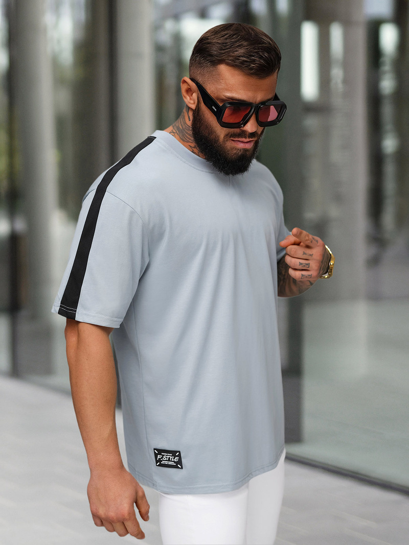 Camiseta de hombre azul claro OZONEE O/QQ1195